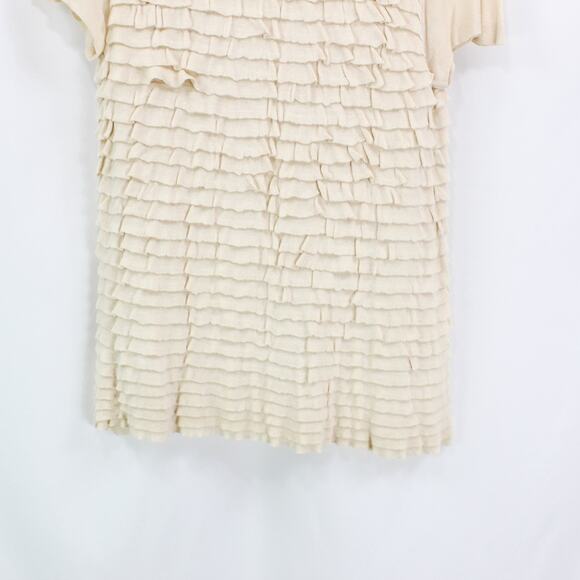 J. CREW Cream Tiered Ruffle Open Front Cardigan Top - Picture 6 of 9